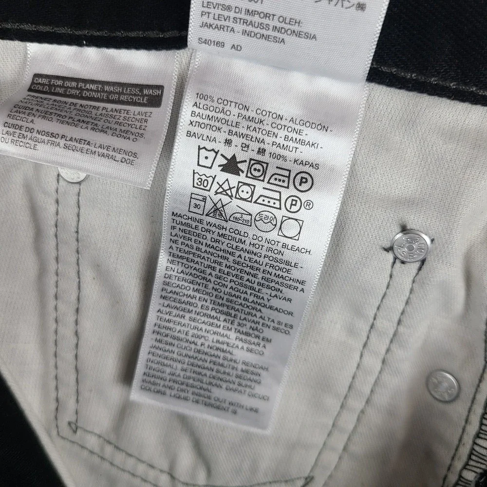 Levi's 550 Jeans Mens 40x34 Black Wash Relaxed Fit Straight Leg Cotton Denim